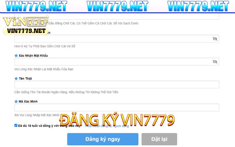 đăng ký vin7779